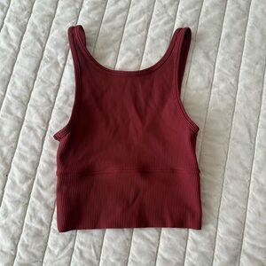 Women's Lululemon Ribbed Burgundy Tank Top